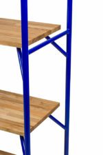 Reol - Pulverlakeret - Koboltblå med egetræshylder - novamøbler