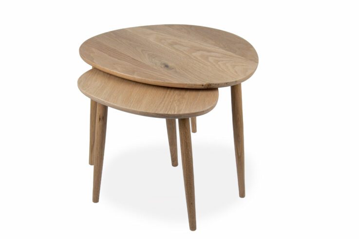 Sofaborde - indskudsbordsæt - egetræ - novamøbler